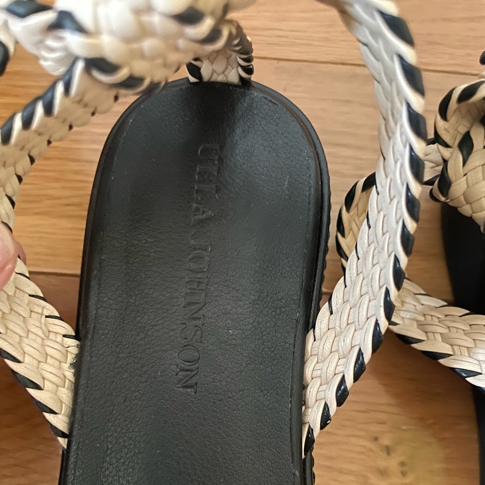 ❤️ NWB  $595 Ulla Johnson Black Polonio Crochet  Platform Sandals - Picture 4 of 10
